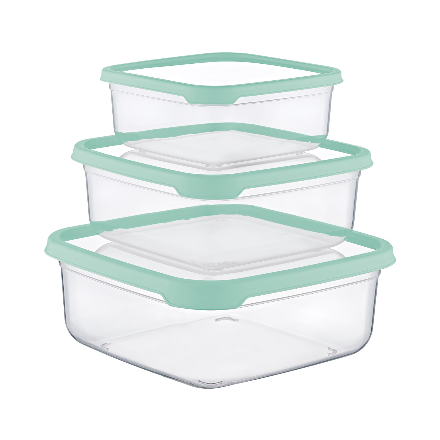 Set 3 Recipientes Herméticos para Alimentos, de forma Cuadrada 7house Accesorios de Cocina 1